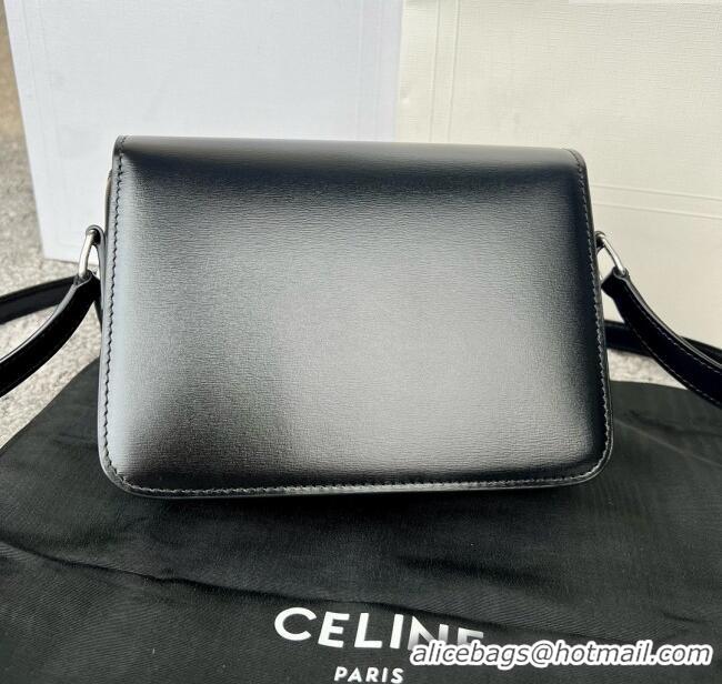 Discount Celine Teen Triomphe Bag in Shiny Calfskin 188423 Black/Silver 2025