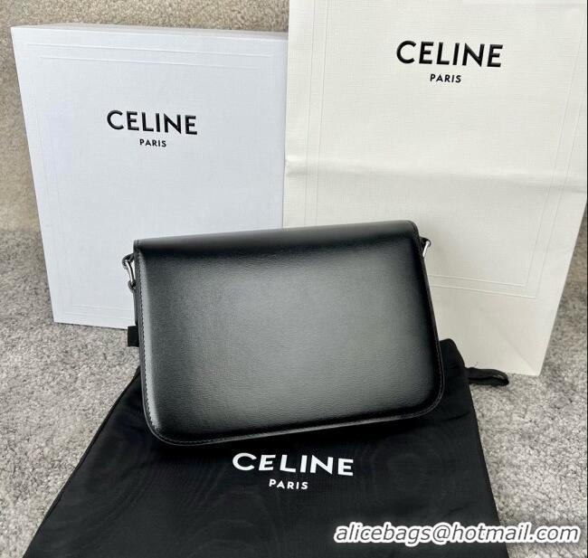 Top Grade Celine Classique Triomphe Bag in Shiny Calfskin 187363 Black/Silver 2025