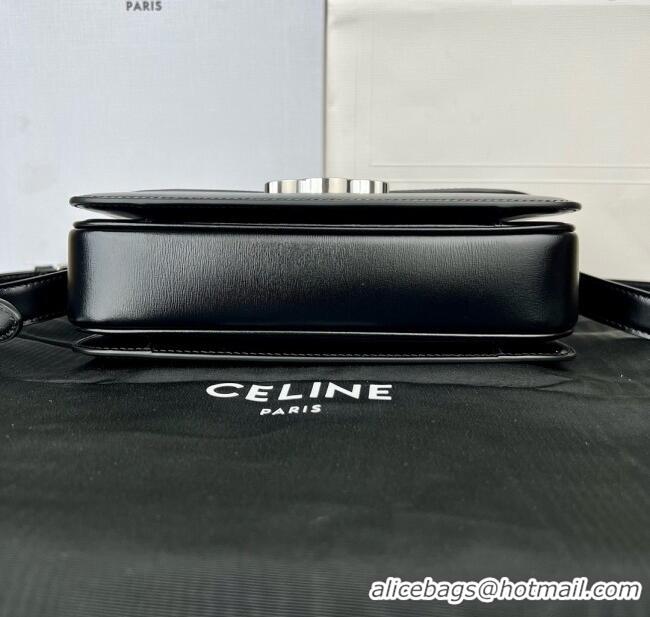 Top Grade Celine Classique Triomphe Bag in Shiny Calfskin 187363 Black/Silver 2025