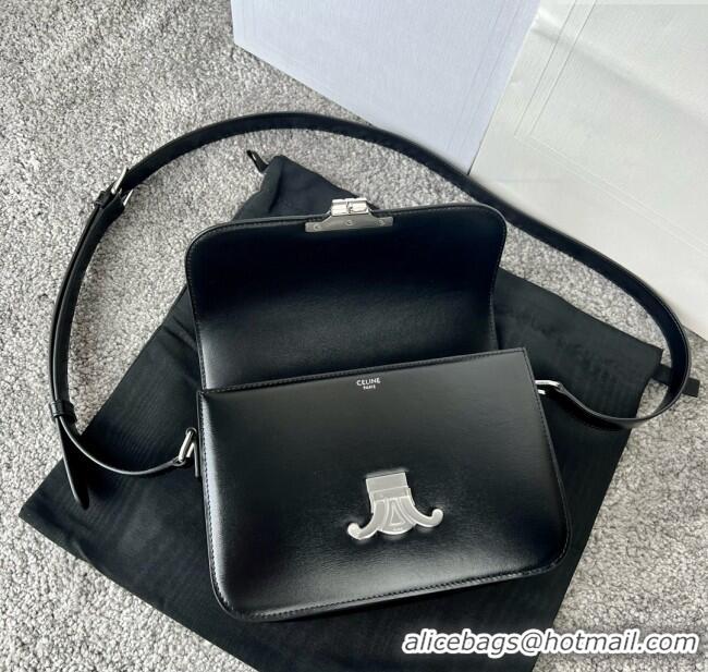 Top Grade Celine Classique Triomphe Bag in Shiny Calfskin 187363 Black/Silver 2025