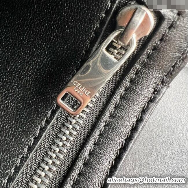 Top Grade Celine Classique Triomphe Bag in Shiny Calfskin 187363 Black/Silver 2025