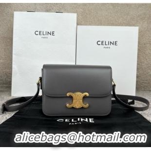 Spot Discount Celine Teen Triomphe Bag in Shiny Calfskin 188423 Lava Grey 2025