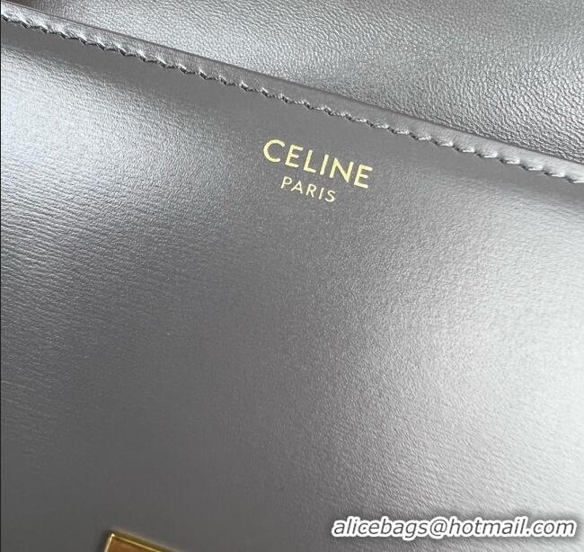 Spot Discount Celine Teen Triomphe Bag in Shiny Calfskin 188423 Lava Grey 2025
