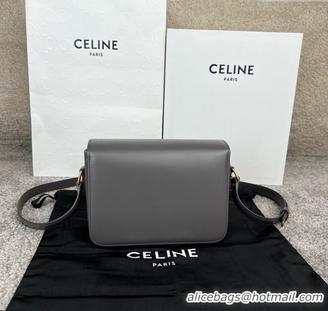 Spot Discount Celine Teen Triomphe Bag in Shiny Calfskin 188423 Lava Grey 2025