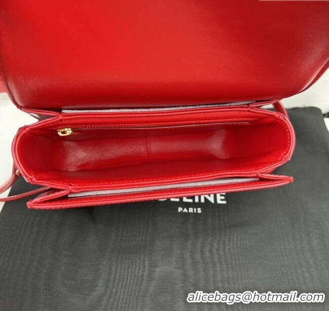 Market Sells Celine Teen Triomphe Bag in Shiny Calfskin 188423 Red 2025