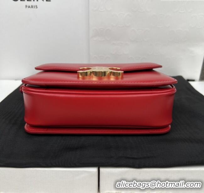 Market Sells Celine Teen Triomphe Bag in Shiny Calfskin 188423 Red 2025
