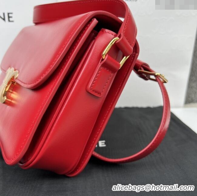 Pretty Style Celine Classique Triomphe Bag in Shiny Calfskin 187363 Red 2025