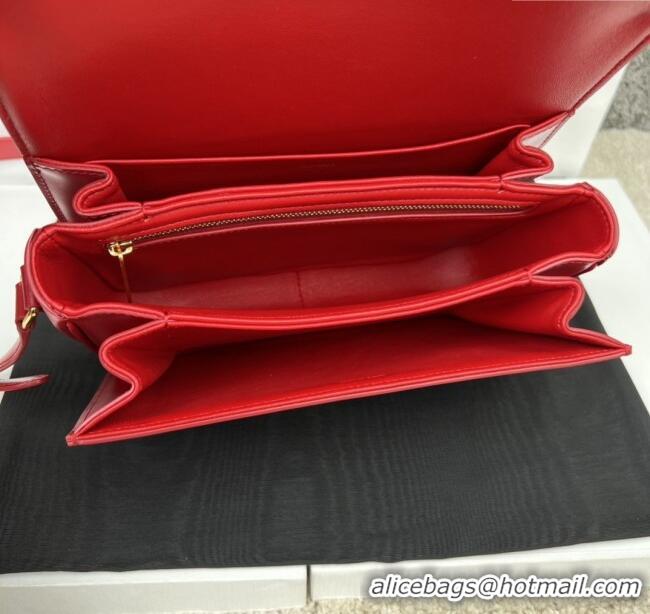 Pretty Style Celine Classique Triomphe Bag in Shiny Calfskin 187363 Red 2025