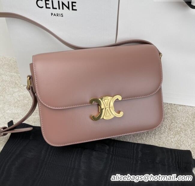 Spot Discount Celine Classique Triomphe Bag in Shiny Calfskin 187363 Pale Pink 2025