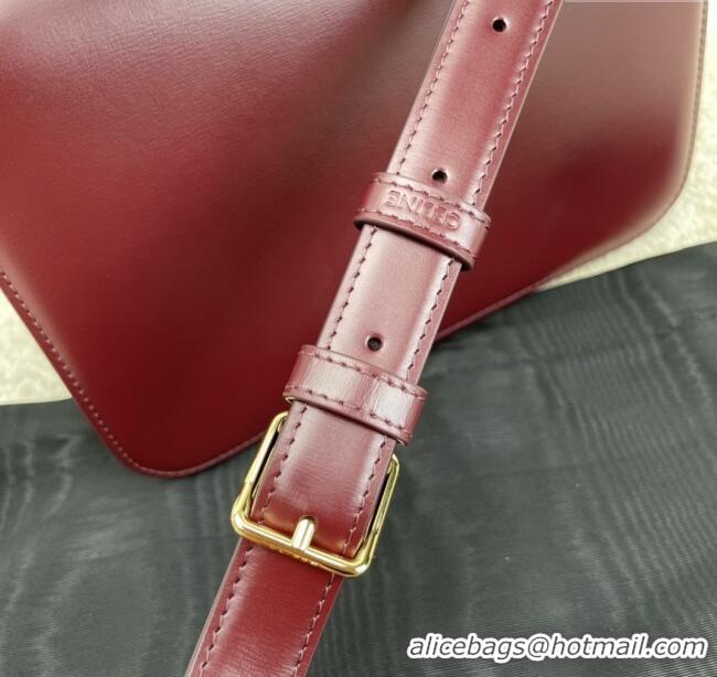 Top Design Celine Classique Triomphe Bag in Shiny Calfskin 187363 Burgundy 2025
