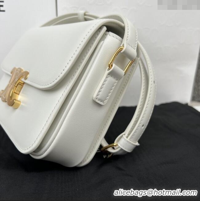 Big Discount Celine Teen Triomphe Bag in Shiny Calfskin 188423 White 2025