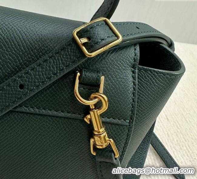 Best Product Celine Belt Pico Mini Bag in Grained Leather 194263 Green 2025