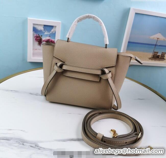 Low Cost Celine Belt Pico Mini Bag in Grained Leather 194263 Beige 2025
