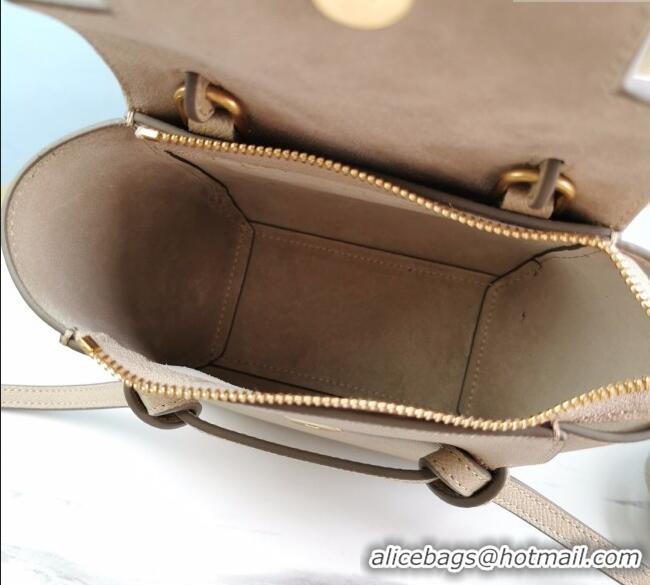 Low Cost Celine Belt Pico Mini Bag in Grained Leather 194263 Beige 2025