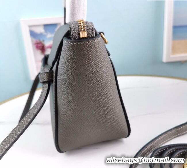 Low Price Celine Belt Pico Mini Bag in Grained Leather 194263 Grey 2025