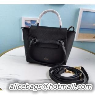 Big Discount Celine Belt Pico Mini Bag in Grained Leather 194263 Black 2025