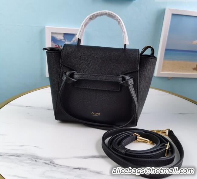Big Discount Celine Belt Pico Mini Bag in Grained Leather 194263 Black 2025