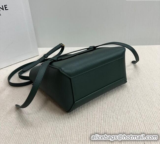 Famous Brand Celine Belt Pico Nano Bag in Grained Leather 189003 Green 2025