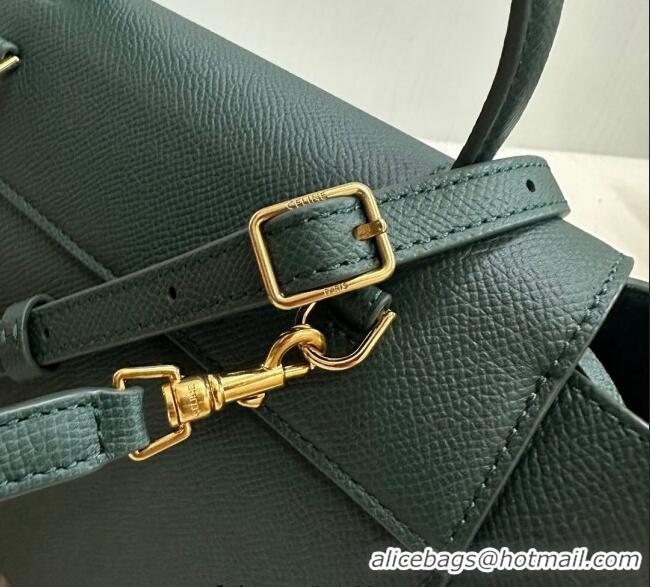 Famous Brand Celine Belt Pico Nano Bag in Grained Leather 189003 Green 2025