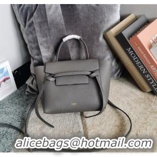 Inexpensive Celine Belt Pico Nano Bag in Grained Leather 189003 Grey 2025