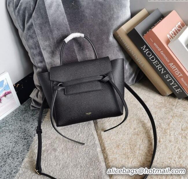Reasonable Price Celine Belt Pico Nano Bag in Grained Leather 189003 Black 2025
