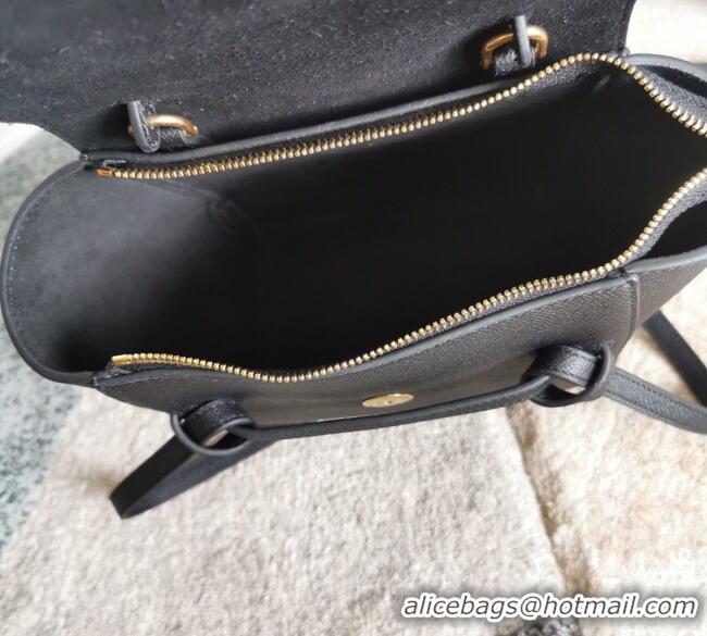 Reasonable Price Celine Belt Pico Nano Bag in Grained Leather 189003 Black 2025
