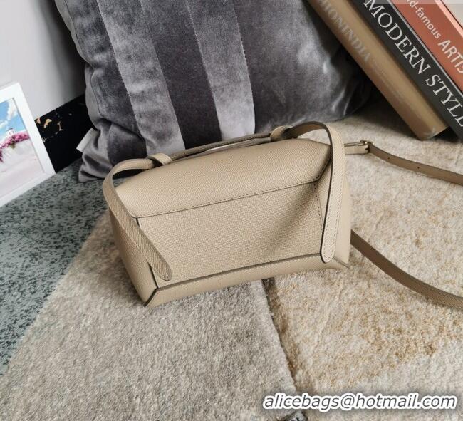 Best Product Celine Belt Pico Nano Bag in Grained Leather 189003 Beige 2025