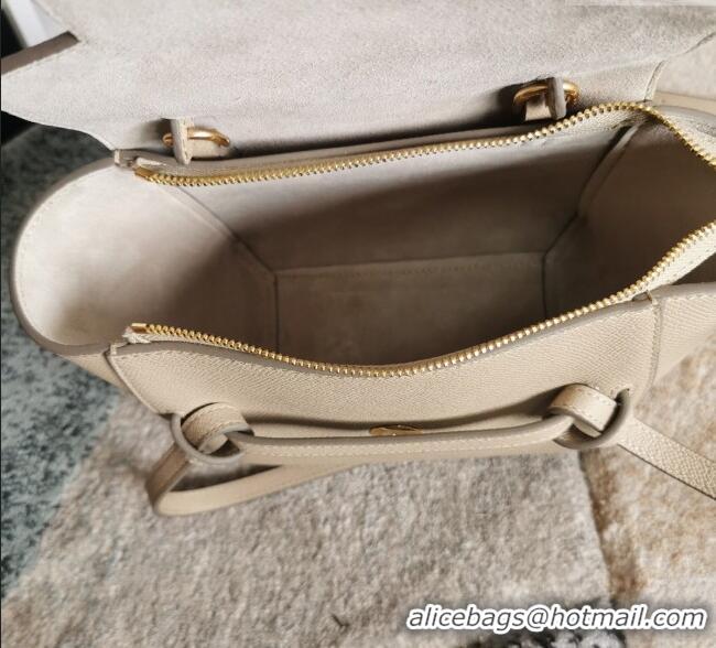 Best Product Celine Belt Pico Nano Bag in Grained Leather 189003 Beige 2025