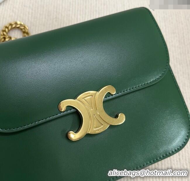 Grade Design Celine College Triomphe Chain Bag in Calfskin Leather 113583 Forest Green 2025