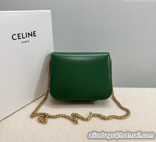 Grade Design Celine College Triomphe Chain Bag in Calfskin Leather 113583 Forest Green 2025