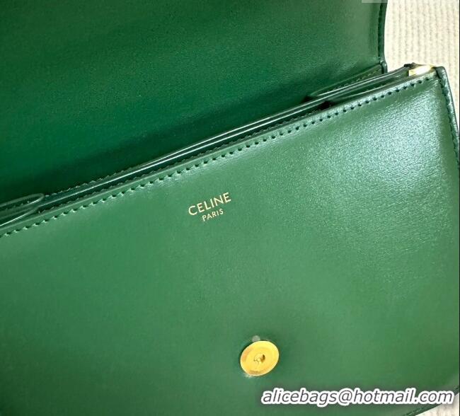 Grade Design Celine College Triomphe Chain Bag in Calfskin Leather 113583 Forest Green 2025