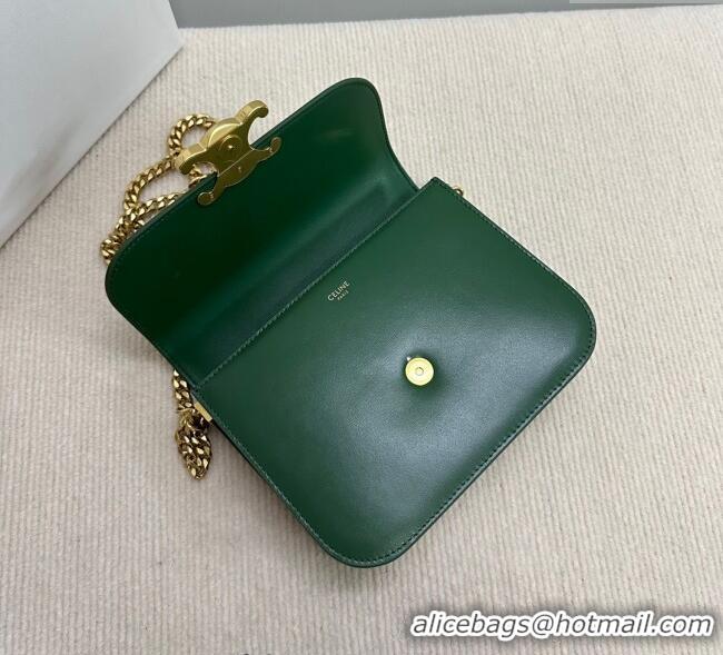 Grade Design Celine College Triomphe Chain Bag in Calfskin Leather 113583 Forest Green 2025