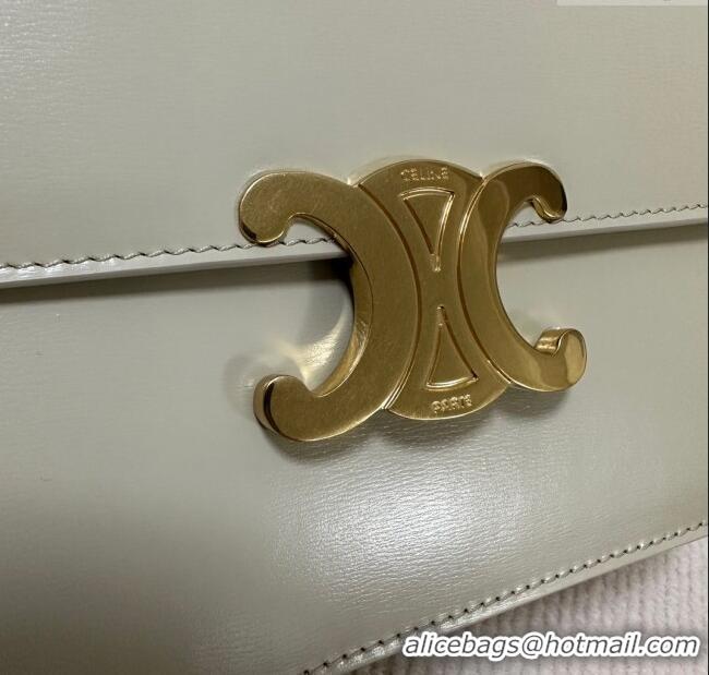 Unique Grade Celine College Triomphe Chain Bag in Calfskin Leather 113583 Steppe Green 2025