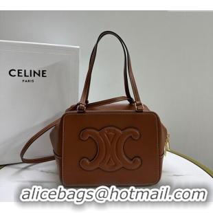 Promotional Celine Folded Shoulder Bag in Calfskin Leather 111383 Brown 2025