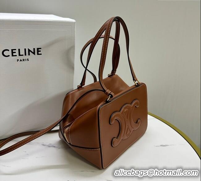 Promotional Celine Folded Shoulder Bag in Calfskin Leather 111383 Brown 2025