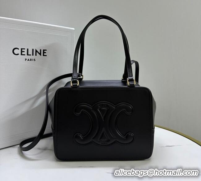 Top Quality Celine Folded Shoulder Bag in Calfskin Leather 111383 Black 2025