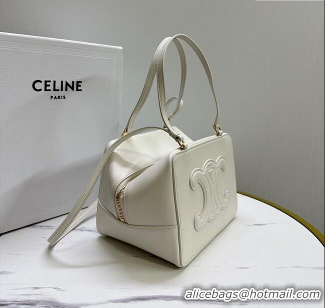 Best Price Celine Folded Shoulder Bag in Calfskin Leather 111383 White 2025