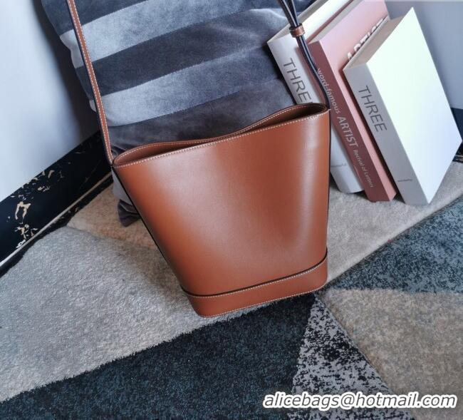 Grade Design Celine Small Cuir Triomphe Bucket Bag in Calfskin Leather 198243 Brown 2025