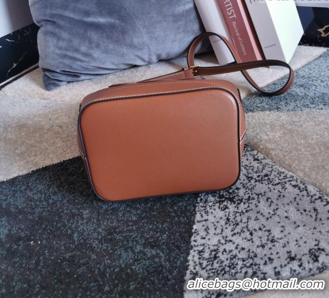 Grade Design Celine Small Cuir Triomphe Bucket Bag in Calfskin Leather 198243 Brown 2025