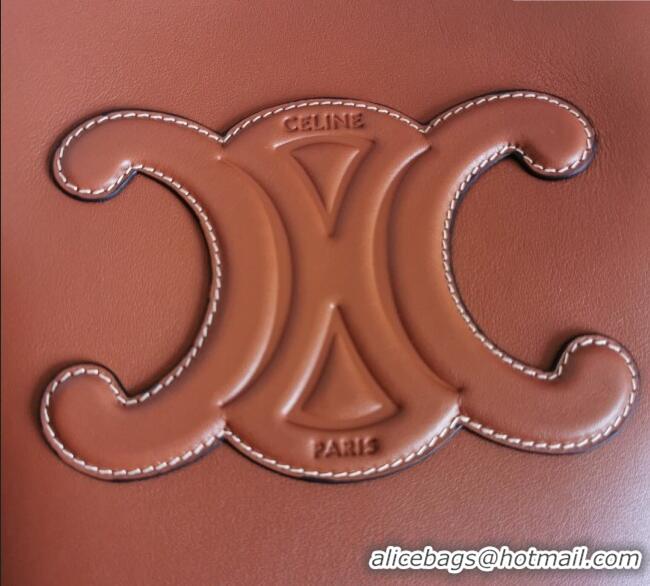 Grade Design Celine Small Cuir Triomphe Bucket Bag in Calfskin Leather 198243 Brown 2025