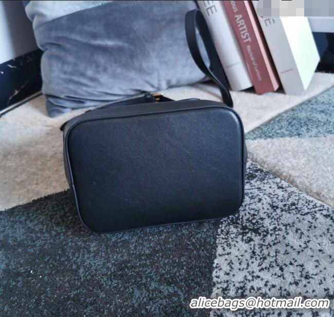 Best Quality Celine Small Cuir Triomphe Bucket Bag in Calfskin Leather 198243 Black 2025