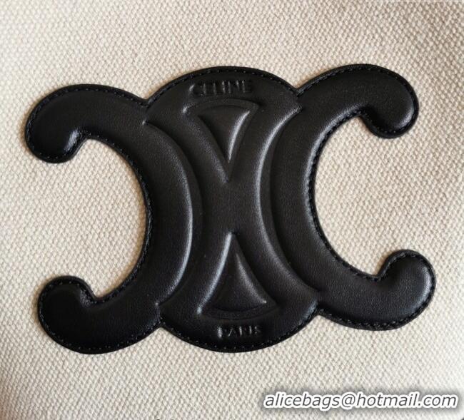 Promotional Celine Small Bucket Cuir Triomphe Bag in Textile and Calfskin 198242 White/Black 2025