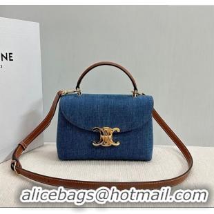 Big Discount Celine Teen Nino Bag in Triomphe Denim 118112 Blue 2025