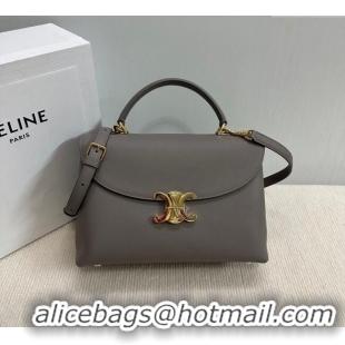 Buy Fashionable Celine Medium Nino Top Handle bag in Supple Calfskin 117523 Stone Grey 2025