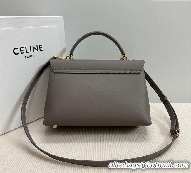 Buy Fashionable Celine Medium Nino Top Handle bag in Supple Calfskin 117523 Stone Grey 2025