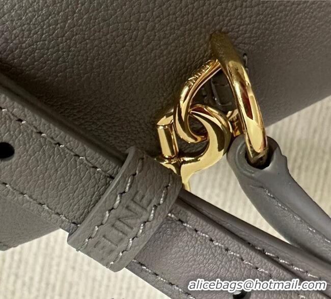 Buy Fashionable Celine Medium Nino Top Handle bag in Supple Calfskin 117523 Stone Grey 2025