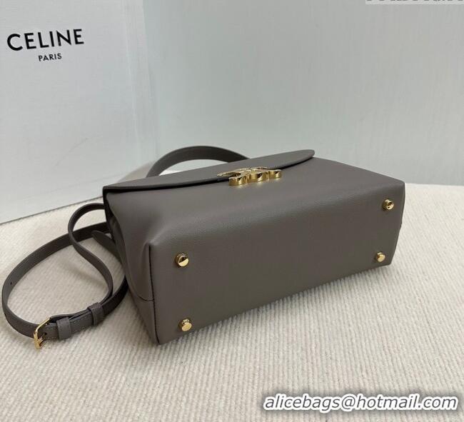 Buy Fashionable Celine Medium Nino Top Handle bag in Supple Calfskin 117523 Stone Grey 2025