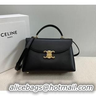 Top Grade Celine Medium Nino Top Handle bag in Smooth Calfskin 117523 Black 2025