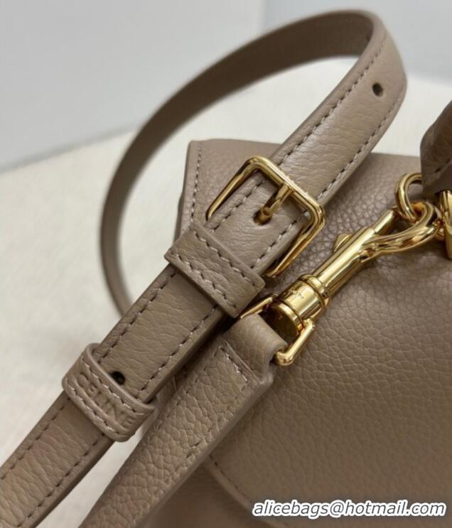 Best Price Celine Medium Nino Top Handle bag in Supple Calfskin 117523 Smoke Brown 2025