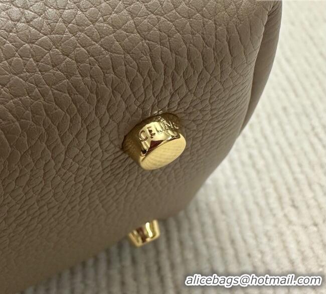 Best Price Celine Medium Nino Top Handle bag in Supple Calfskin 117523 Smoke Brown 2025